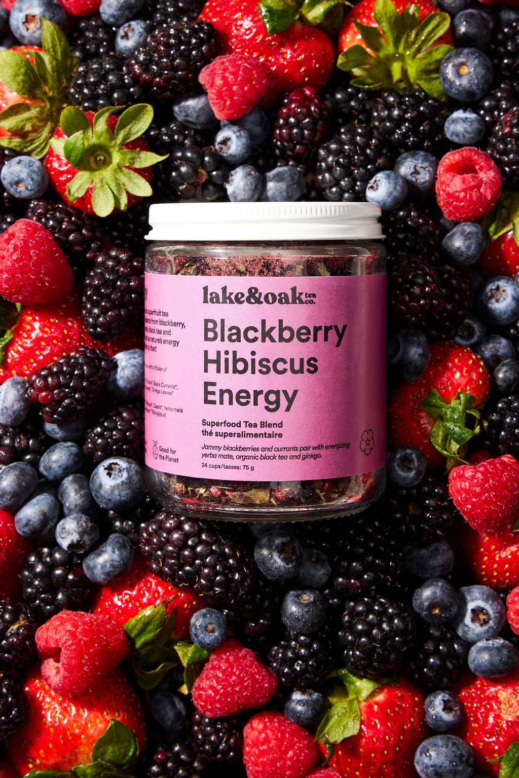 Lake & Oak Blackberry Hibiscus - Organic Superfood Tea Blend